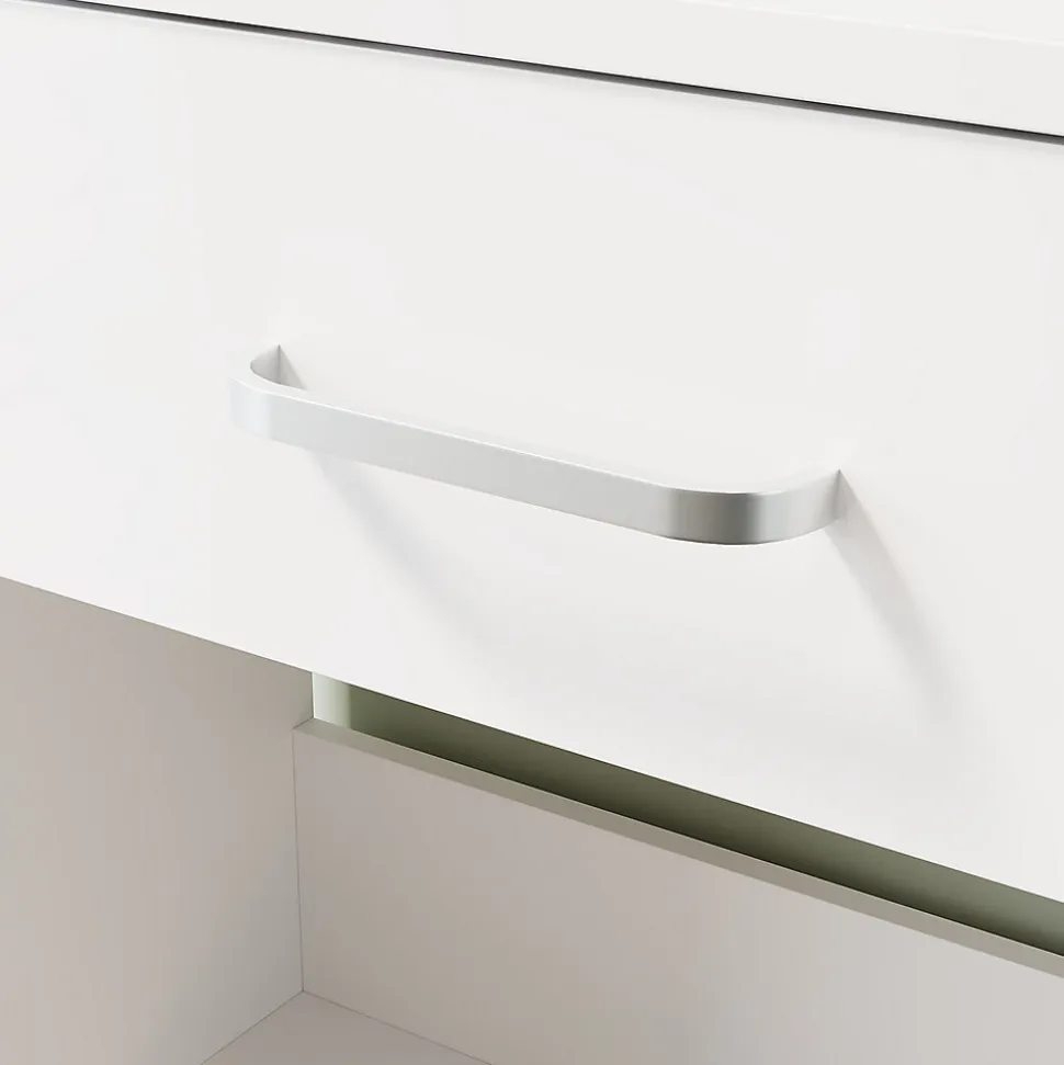 SIRHONA Coiffeuse Blanche 80x40x75 cm + Bureau multi-fonctions + 1 Etagère