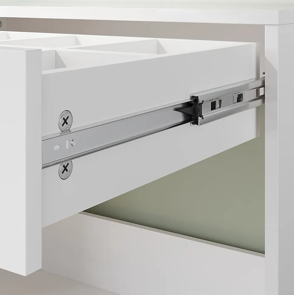 SIRHONA Coiffeuse Blanche 80x40x75 cm + Bureau multi-fonctions + 1 Etagère