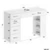 SIRHONA Ensemble de Maquillage - 1x Coiffeuse Blanche 120x40x75cm + 2x Etagère de Rangement 160x58x30cm + 1x Miroir LED 58x45x12cm