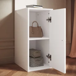 SIRHONA Ensemble de Maquillage - 1x Coiffeuse Blanche 120x40x75cm + 2x Etagère de Rangement 160x58x30cm + 1x Miroir LED 58x45x12cm