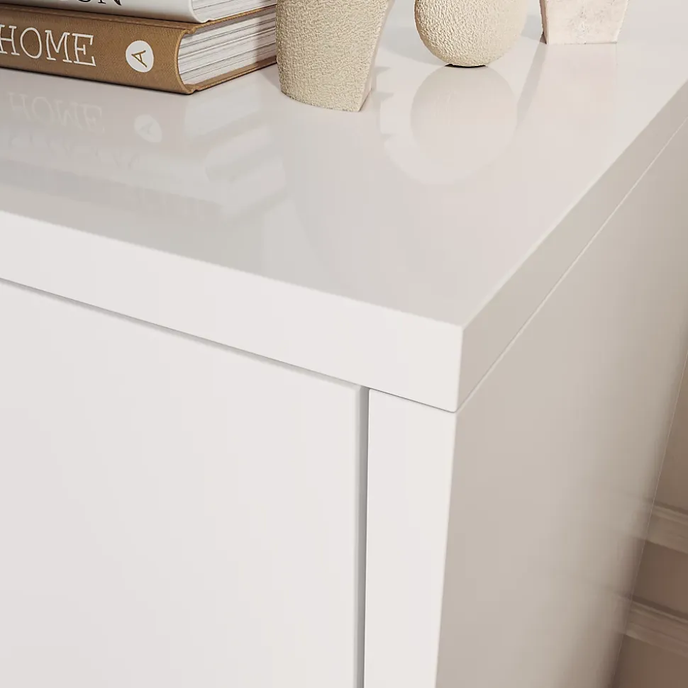 SIRHONA Etagère de Coiffeuse 160x58x30cm Blanc Rangement + 1 Porte + Etagère mobile