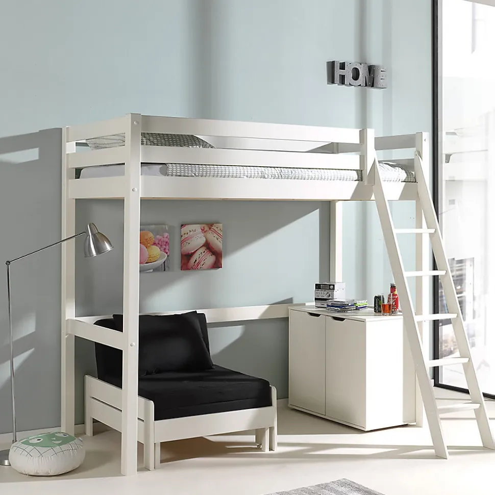 SLEEPY - Rangement 2 Portes Blanc Compatible Lits Mezzanine ou Mi-Haut