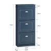 SoBuy Armoire à Chaussures avec 3 Abattants, Range 12 Paires, Bleue, 53x24x118 cm, FSR94-B