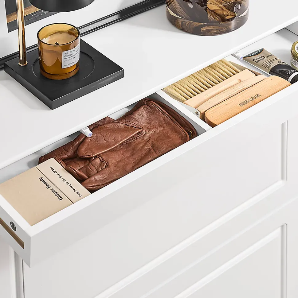 SoBuy Armoire à Chaussures 2 Abattants, Range 12 Paires, Blanc 75x24x96 cm