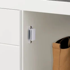 SoBuy Banc à Chaussures avec Rangement Fermé, Coussin Rembourré, Capacité 150 kg, Blanc