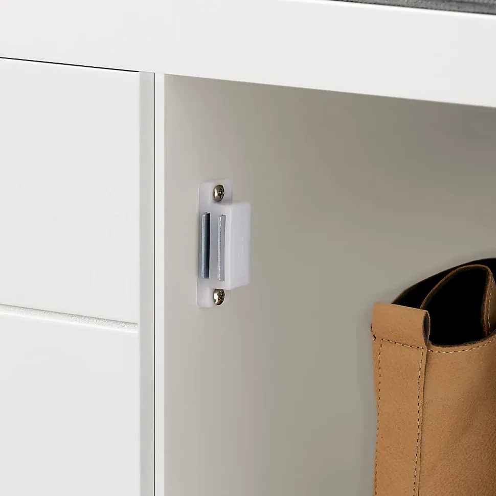 SoBuy Banc à Chaussures avec Rangement Fermé, Coussin Rembourré, Capacité 150 kg, Blanc