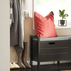 SoBuy Banc de Rangement à Chaussures avec 1 Tiroir Noir 91x30x50cm Fonctionnel FSR63-II-SCH