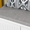 SoBuy Banc d'Entrée avec 2 Coussins, 2 Portes et Tiroir - Blanc - 100x35x42cm - FSR172-W