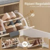 SoBuy Banc d'Entrée avec Coussin et Rangement Caché pour Chaussures, en Bois, 60x24x50cm, FSR199-N
