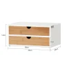 SoBuy Boîte de Rangement pour Capsules de Café en MDF de Bambou à 2 Tiroirs Organisateur de Bureau FRG180-WN
