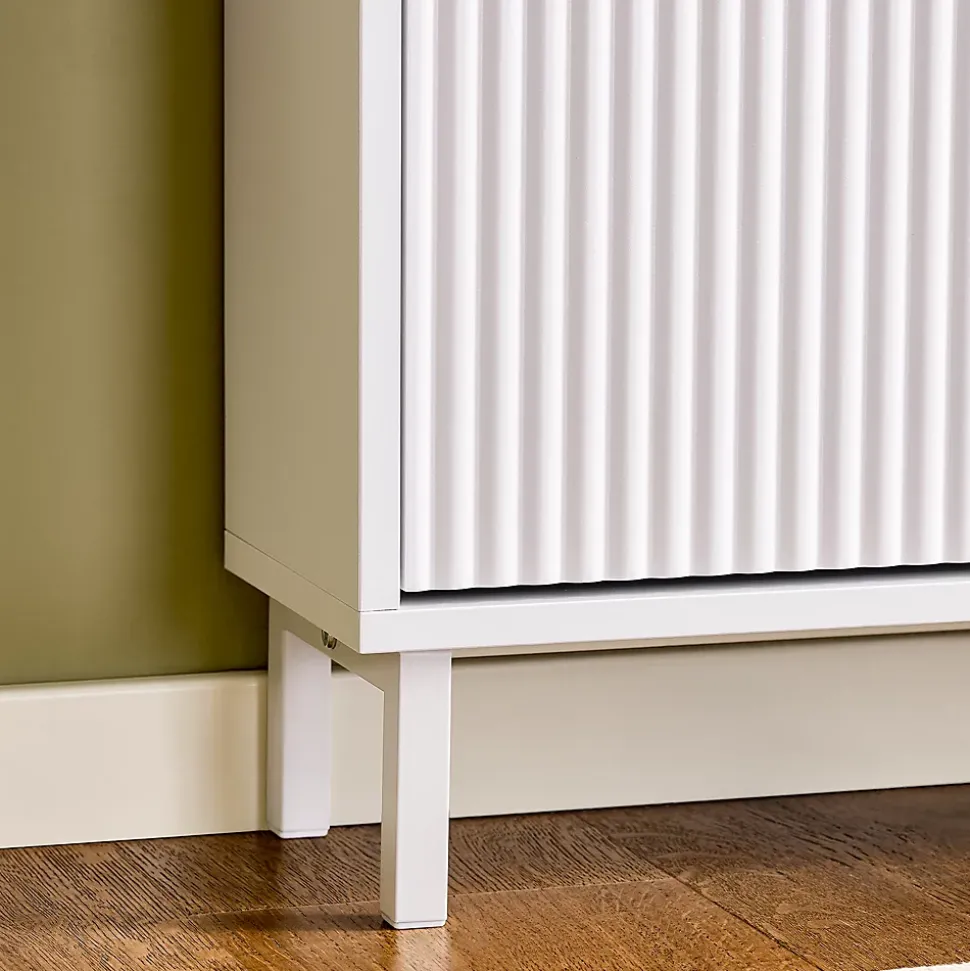 SoBuy FSR177-H-W Meuble à Chaussures 3 Portes Abattantes Blanc Armoire de Rangement Pratique pour Hall d'Entrée