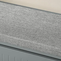 SoBuy FSR98-L-HG Banc à chaussures avec assise rembourrée et abattant, meuble d'entrée pratique, couleur gris