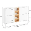 SoBuy FSR183-WN Meuble Chaussure, Armoire à Chaussures , Commode à 4 Abattants et 3 Compartiments