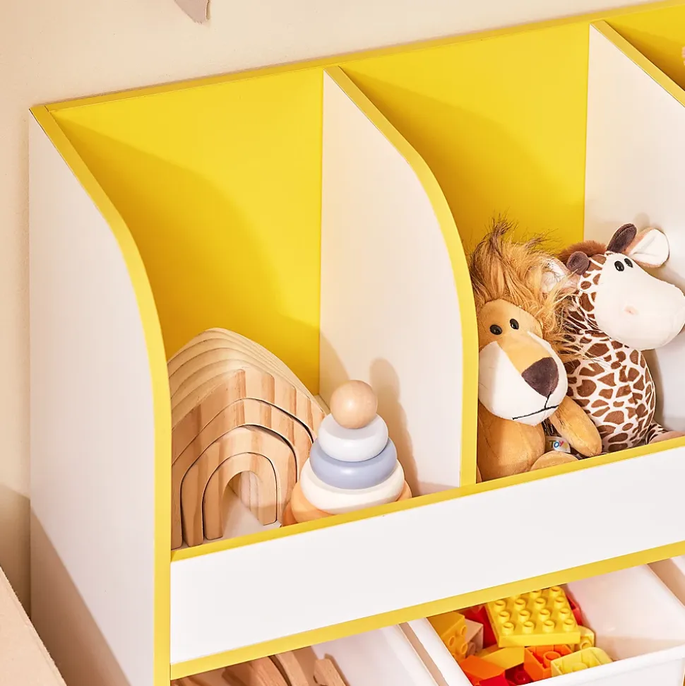 SoBuy Meuble de Rangement Enfant Organisateur de Jouets et Livres Bibliothèque