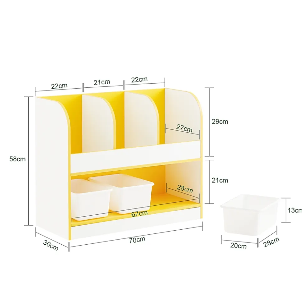 SoBuy Meuble de Rangement Enfant Organisateur de Jouets et Livres Bibliothèque