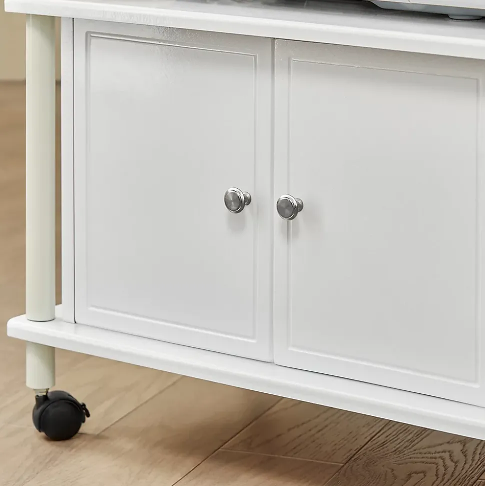 SoBuy Meuble de Rangement Roulant pour Cuisine, Chariot de Service et Desserte pour Micro-ondes en Bois FRG12-W
