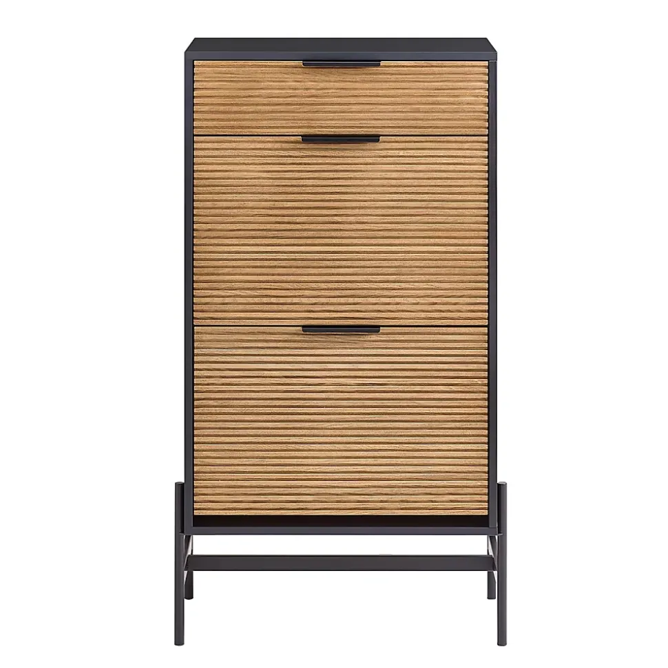 SoBuy Meuble d'Entrée avec Tiroirs et Abattants pour Rangement de Chaussures, Blanc