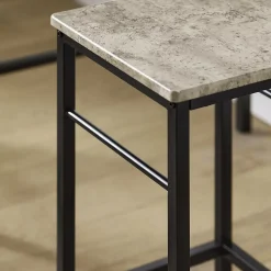 SoBuy OGT10-HG Set de 1 Table Haute + 2 Tabourets avec Repose-Pieds
