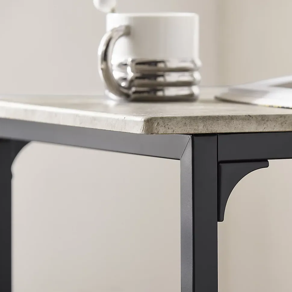 SoBuy OGT10-HG Set de 1 Table Haute + 2 Tabourets avec Repose-Pieds