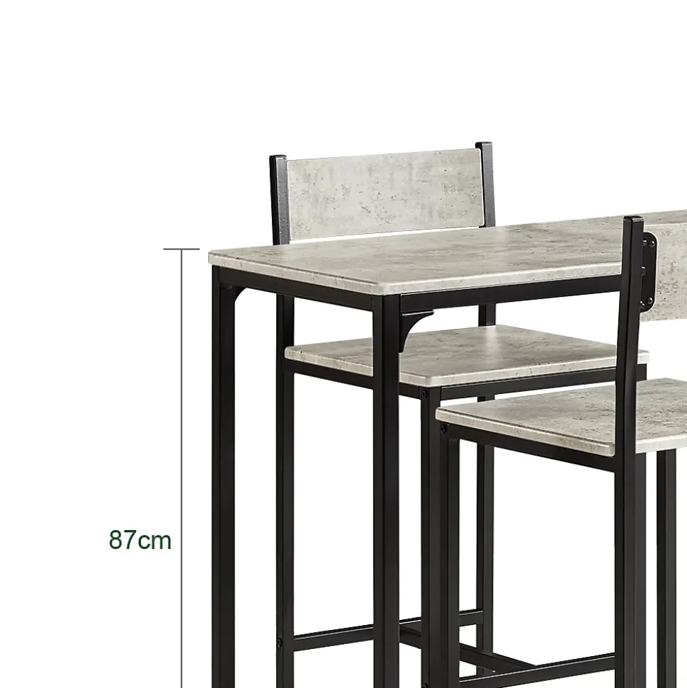 SoBuy OGT03-HG Set Table de Bar avec 2 Tabourets Hauts en Noir pour Cuisine ou Salon