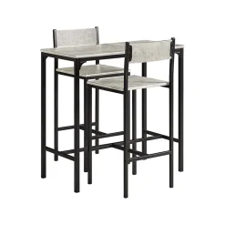 SoBuy OGT03-HG Set Table de Bar avec 2 Tabourets Hauts en Noir pour Cuisine ou Salon
