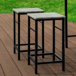 SoBuy OGT11-HG Table de bar bistrot avec 4 tabourets, ensemble en bois couleur chêne clair