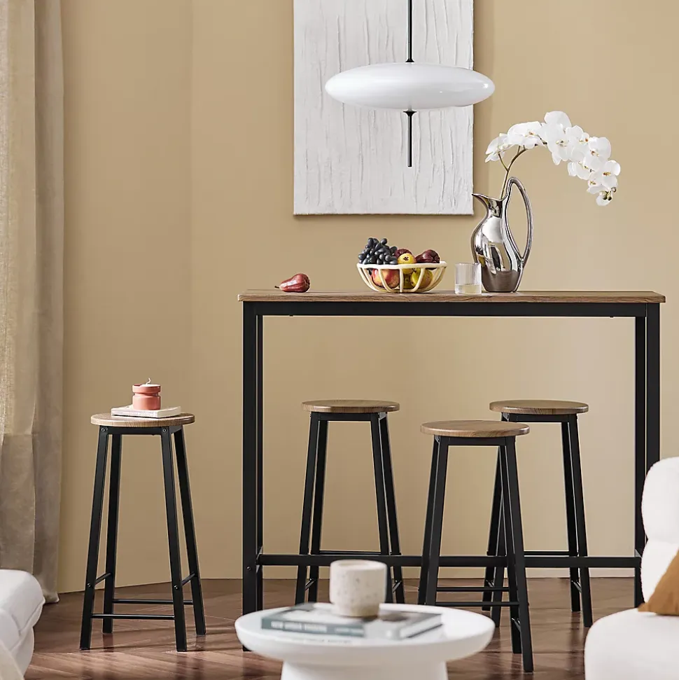SoBuy OGT22-SCH Set de 1 Table + 4 Tabourets Ensemble Table Mange-Debout Cuisine