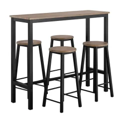 SoBuy OGT22-SCH Set de 1 Table + 4 Tabourets Ensemble Table Mange-Debout Cuisine