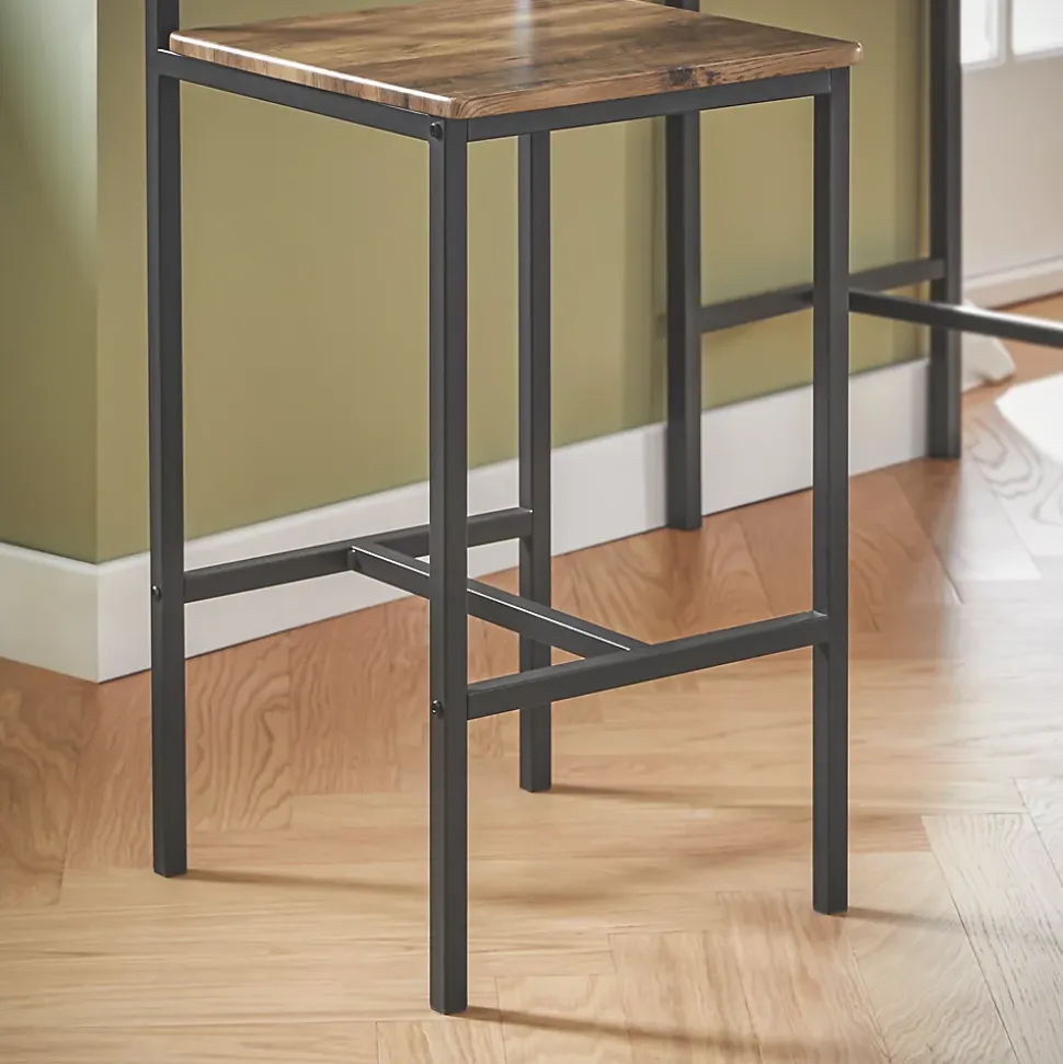 SoBuy Set de Table de Bar Extensible avec 2 Chaises Hautes en Bois Massif