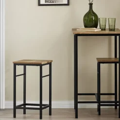SoBuy Set Table Bar et 2 Tabourets Mange-debout Haute pour Cuisine, Salon, Balcon