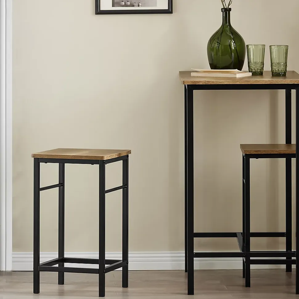 SoBuy Set Table Bar et 2 Tabourets Mange-debout Haute pour Cuisine, Salon, Balcon