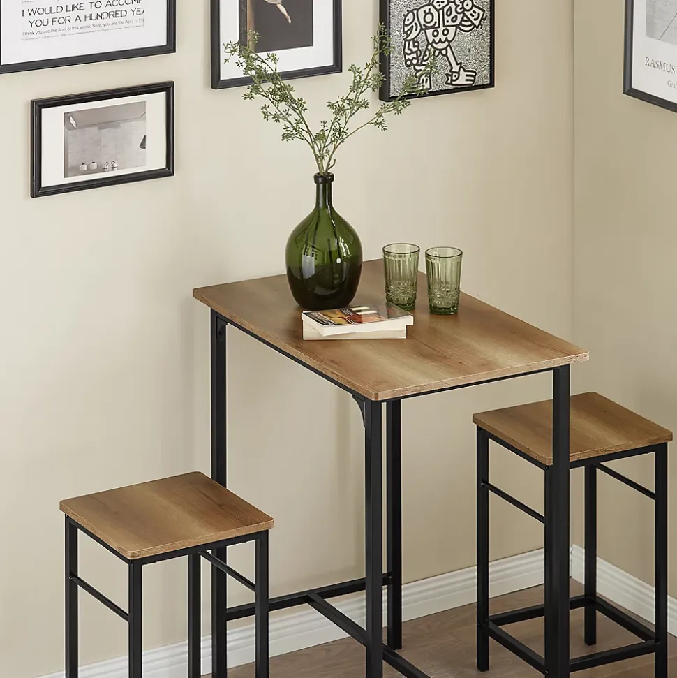 SoBuy Set Table Bar et 2 Tabourets Mange-debout Haute pour Cuisine, Salon, Balcon