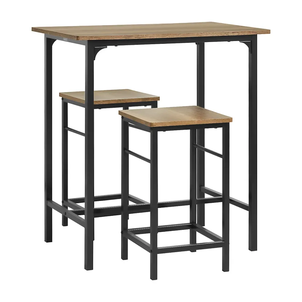SoBuy Set Table Bar et 2 Tabourets Mange-debout Haute pour Cuisine, Salon, Balcon