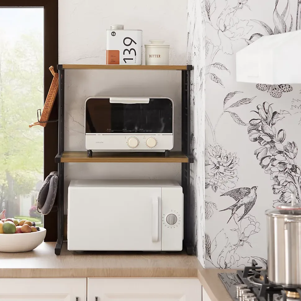 SoBuy Support pour Micro-Ondes à Double Étagère en Fer avec Charge Max 40 kg KCR08-PF