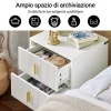 SoBuy Table de chevet blanche à 2 tiroirs 63x46.5x47.3cm Fonctionnel FBT115-WX2