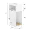 SoBuy Table de chevet blanche à 3 étagères 20x35x60cm Fonctionnel FBT171-NW