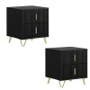 SoBuy Table de chevet noire à 2 tiroirs 63x46.5x47.3cm Fonctionnel FBT115-SCHX2