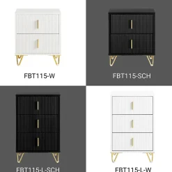 SoBuy Table de chevet noire à 2 tiroirs 63x46.5x47.3cm Fonctionnel FBT115-SCHX2