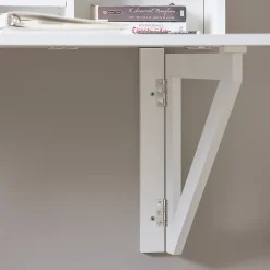 SoBuy Table Murale Rabattable avec Armoire Intégrée, Blanche