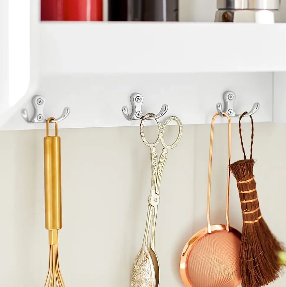 SoBuy Étagère Murale Suspendue avec 3 Crochets de Rangement pour Cuisine et Salle de Bain 38x17x75 cm KCR12-W