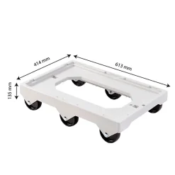 Socle rouleur 6 roues - axe acier - gris