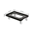 Socle rouleur 4 roues pivotantes - chape acier - noir