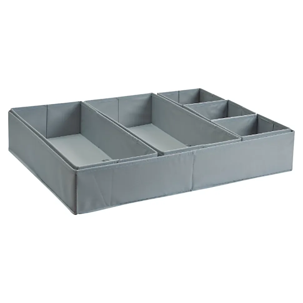 Séparateur de tiroir Pratik gris 65,5 cm, 6 pièces