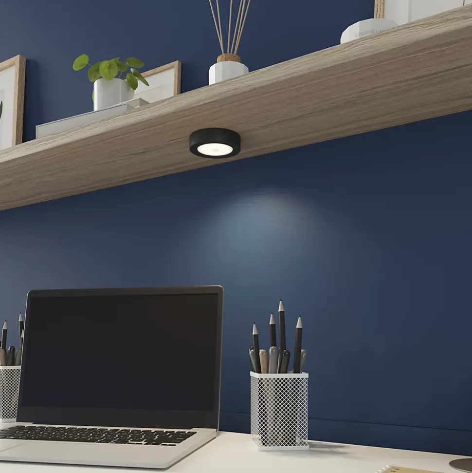Spot à pile Mohun LED intégrée variation de blancs IP20 dimmable 50lm 1W Ø8xH.2,5cm noir GoodHome