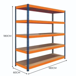 S-Rax Rayonnage à 5 Étagères 180 cm x 180 cm x 60 cm