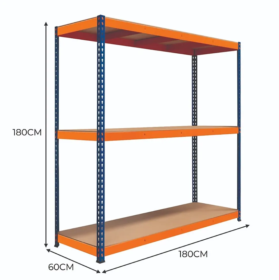 S-Rax Rayonnage à 3 Étagères 180 cm x 180 cm x 60 cm