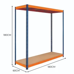 S-Rax Rayonnage à 2 Étagères 180 cm x 180 cm x 60 cm