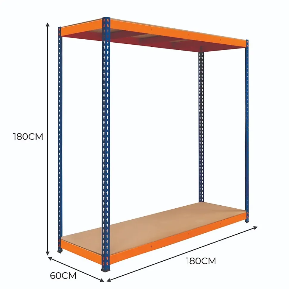 S-Rax Rayonnage à 2 Étagères 180 cm x 180 cm x 60 cm
