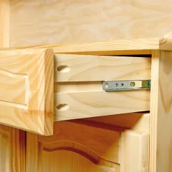 STAN - Buffet Vaisselier 5 Portes 3 Tiroirs Bois Massif