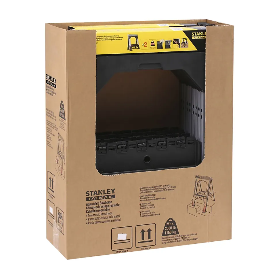 STANLEY Lot de 2 tréteaux bi-matière ajustables FatMax